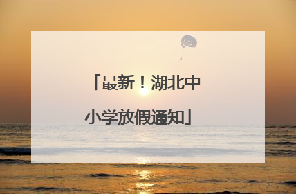 最新！湖北中小学放假通知