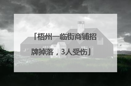 梧州一临街商铺招牌掉落，3人受伤