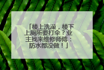 楼上洗澡，楼下上厕所要打伞？业主找来维修师傅：防水都没做！