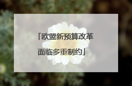 欧盟新预算改革面临多重制约