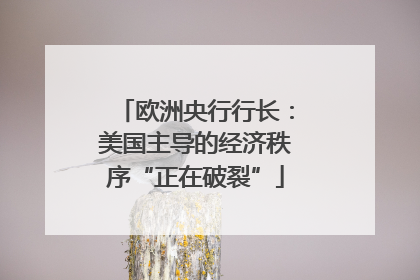 欧洲央行行长：美国主导的经济秩序“正在破裂”
