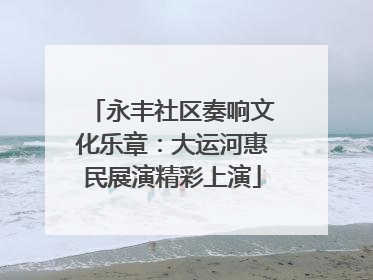 永丰社区奏响文化乐章：大运河惠民展演精彩上演