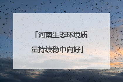 河南生态环境质量持续稳中向好
