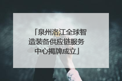 泉州洛江全球智造装备供应链服务中心揭牌成立