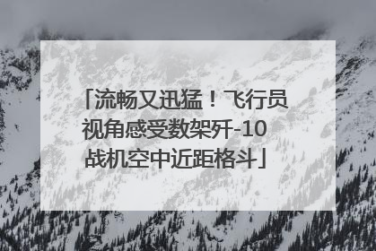 流畅又迅猛！飞行员视角感受数架歼-10战机空中近距格斗