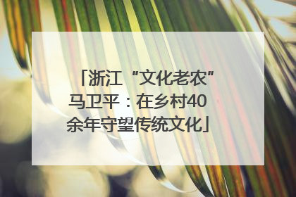 浙江“文化老农”马卫平：在乡村40余年守望传统文化