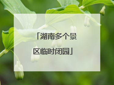 湖南多个景区临时闭园