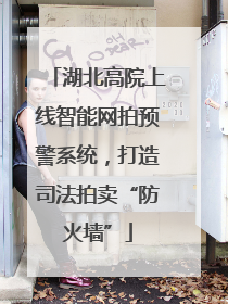 湖北高院上线智能网拍预警系统，打造司法拍卖“防火墙”
