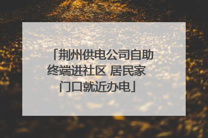 荆州供电公司自助终端进社区 居民家门口就近办电