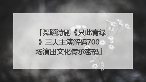 舞蹈诗剧《只此青绿》三大主演解码700场演出文化传承密码