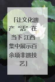 让文化遗产“活”在当下 江西集中展示百余项非遗技艺