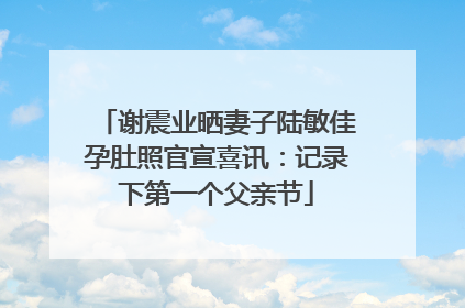 谢震业晒妻子陆敏佳孕肚照官宣喜讯：记录下第一个父亲节