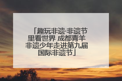 趣玩非遗·非遗节里看世界 成都青羊非遗少年走进第九届国际非遗节