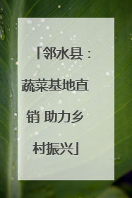 邻水县：蔬菜基地直销 助力乡村振兴