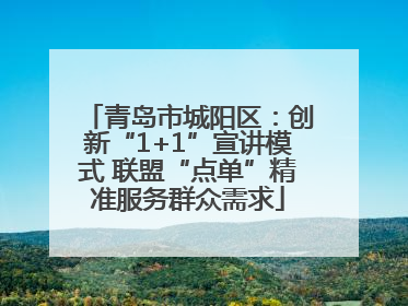 青岛市城阳区：创新“1+1”宣讲模式 联盟“点单”精准服务群众需求