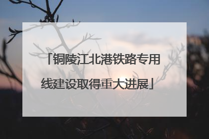 铜陵江北港铁路专用线建设取得重大进展