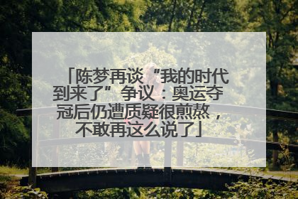 陈梦再谈“我的时代到来了”争议：奥运夺冠后仍遭质疑很煎熬，不敢再这么说了
