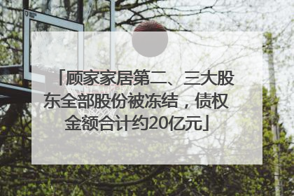 顾家家居第二、三大股东全部股份被冻结，债权金额合计约20亿元