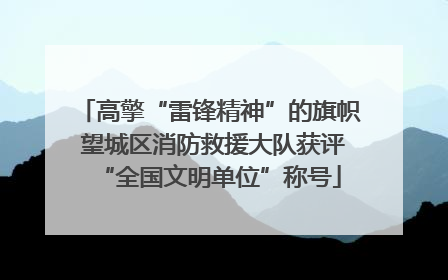 高擎“雷锋精神”的旗帜 望城区消防救援大队获评“全国文明单位”称号