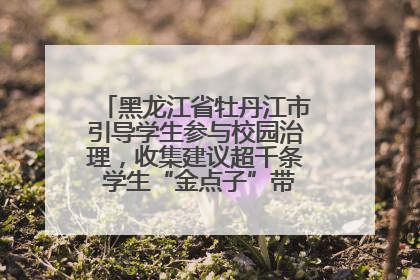 黑龙江省牡丹江市引导学生参与校园治理，收集建议超千条 学生“金点子”带来学校“新样子”