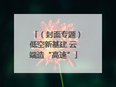 （封面专题）低空新基建 云端造“高速”