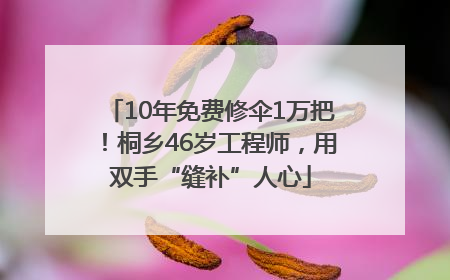 10年免费修伞1万把！桐乡46岁工程师，用双手“缝补”人心