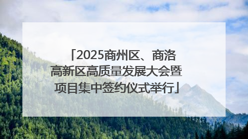 2025商州区、商洛高新区高质量发展大会暨项目集中签约仪式举行