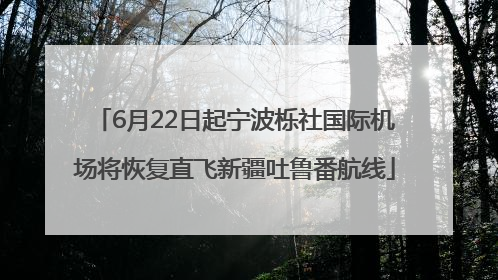 6月22日起宁波栎社国际机场将恢复直飞新疆吐鲁番航线