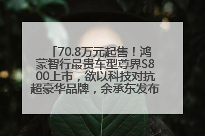 70.8万元起售！鸿蒙智行最贵车型尊界S800上市，欲以科技对抗超豪华品牌，余承东发布会未提及迈巴赫