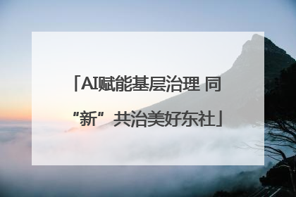 AI赋能基层治理 同“新”共治美好东社